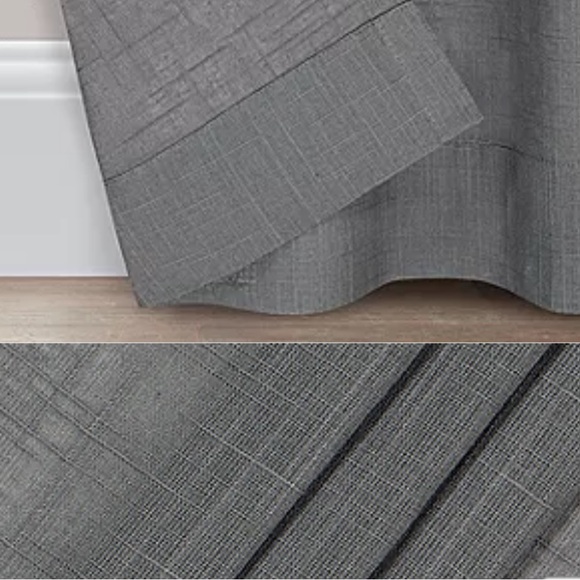 FIELDCREST Devin Solid Cotton Chambray 100% Blackout Grommet Curtain One Panel - Picture 3 of 4